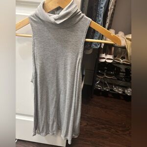 Free People Light Gray Ribbed Top